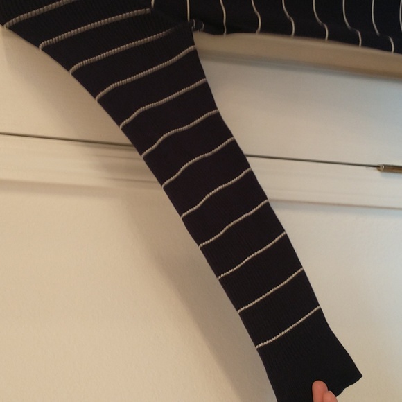 Ralph Lauren Sweater Dress Navy White Stripe Long Sleeve LRL 100% Cotton - Picture 3 of 6